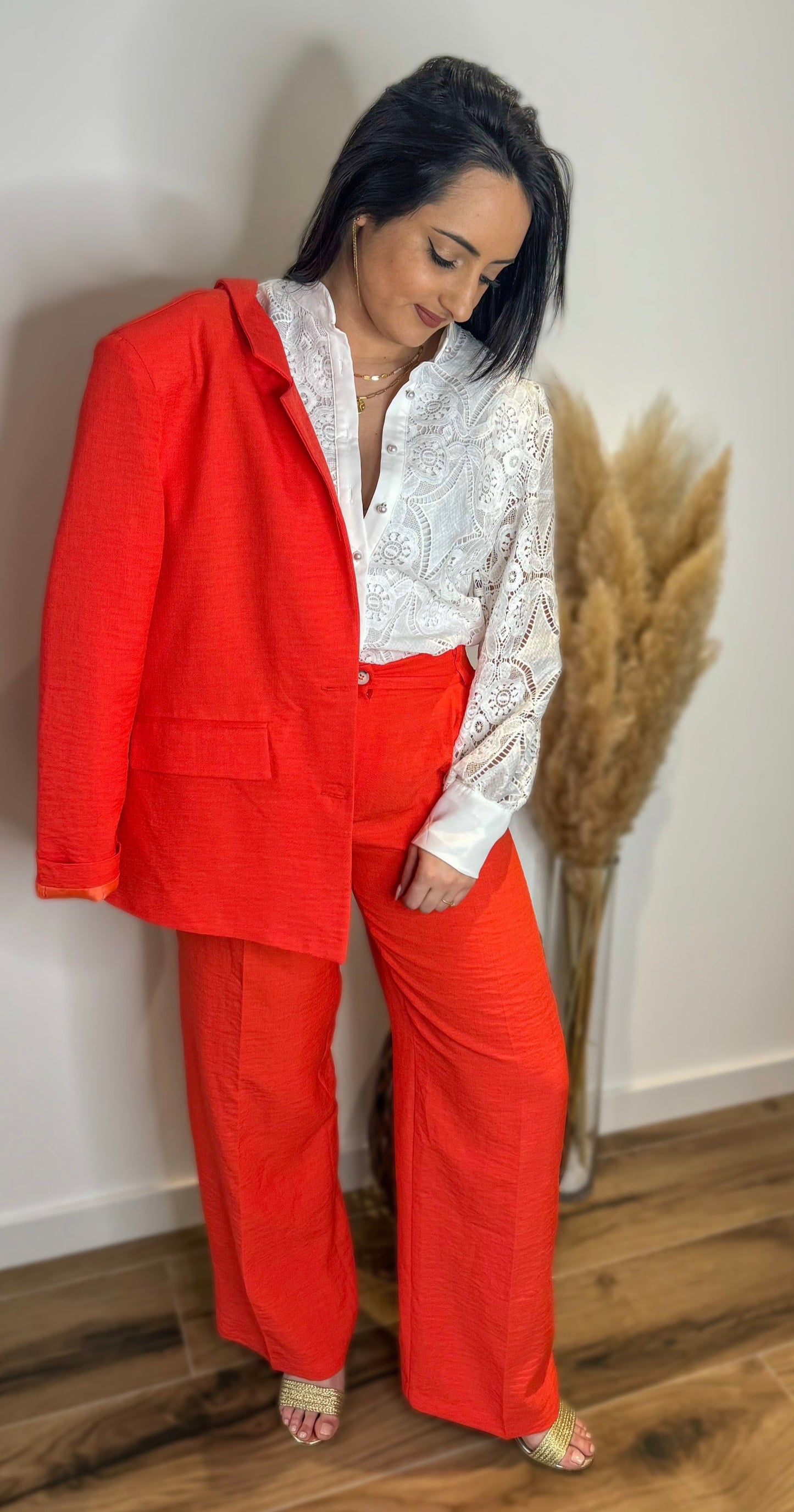 blazer tailleur corail femme tendance