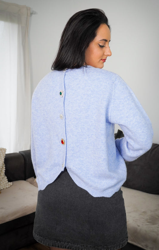 pull bleu ciel femme