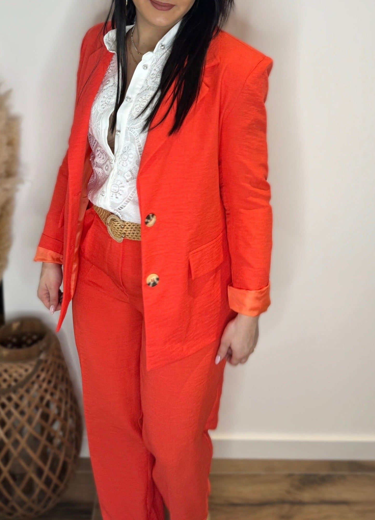 blazer femme corail